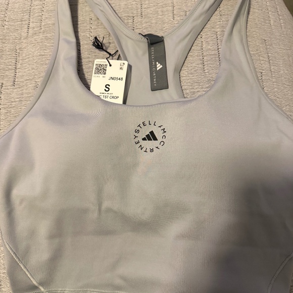 Adidas x Stella McCartney True Strength Yoga Crop Top in Clear Onix Size Small - Picture 1 of 5